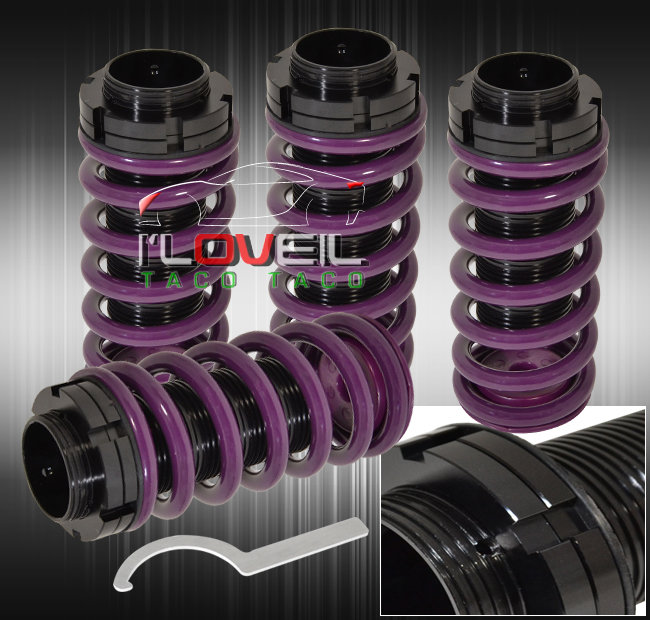 PURPLE ADJUSTABLE SPRING COIL ALUMINUM COILOVER LOWERING KIT FOR 9199