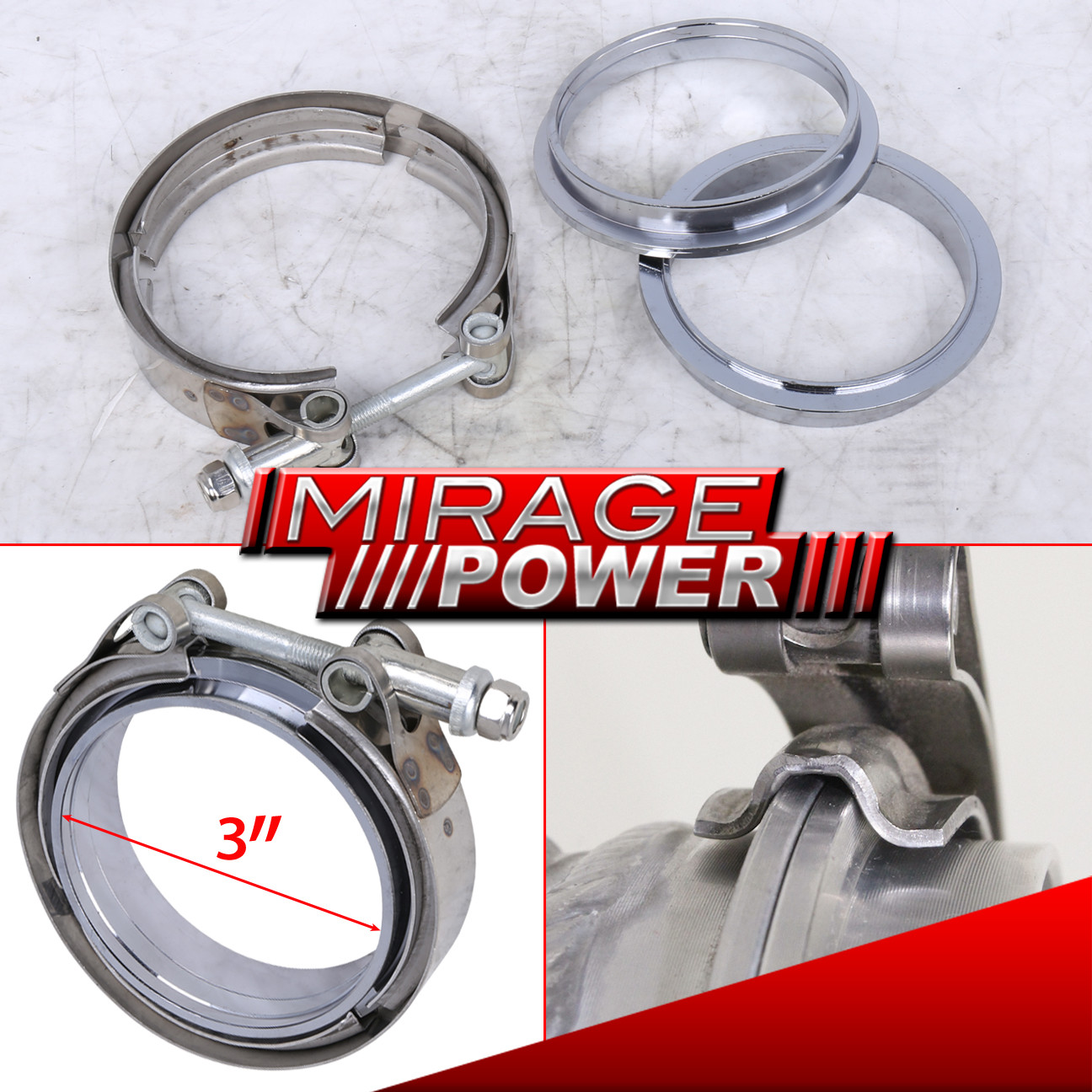 3" VBAND VBAND DOWNPIPE TURBO EXHAUST INTERCOOLER CLAMP WELDABLE