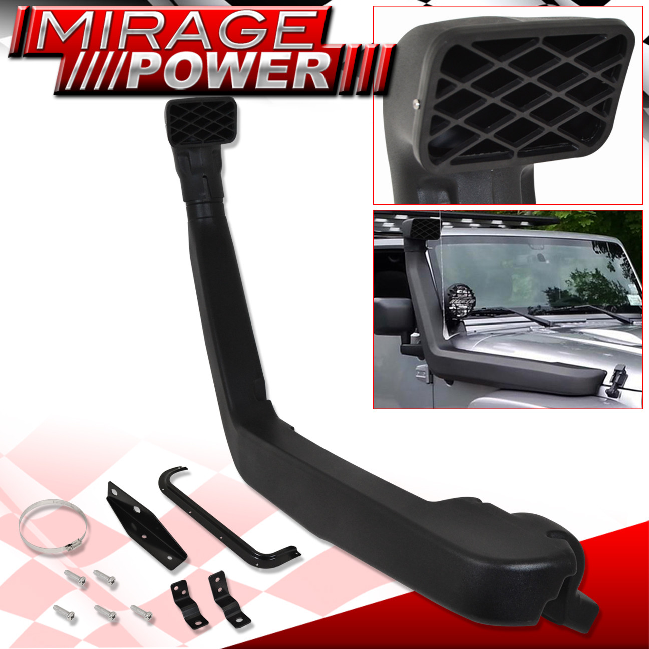 20072011 JEEP WRANGLER JK 3.8L CUSTOM OFF ROAD BLACK SNORKEL AIR