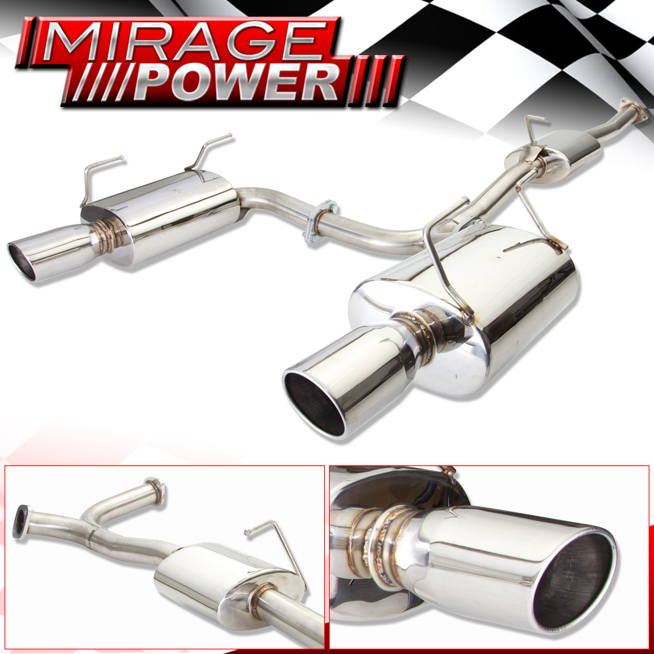 0009 Honda S2000 F20 F22 Stainless Steel Dual Catback Exhaust System