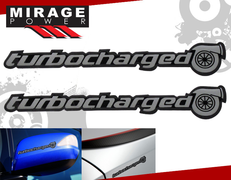 2X BLACK SILVER TWIN TURBO DECAL EMBLEM STICKER BADGE LOGO GEL FENDERS ...