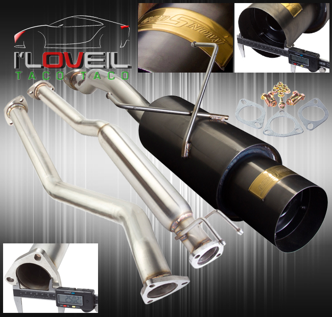 4.5" Jdm N1 Gunmetal Muffler Catback Exhaust For 0105 Honda Civic 1.7L