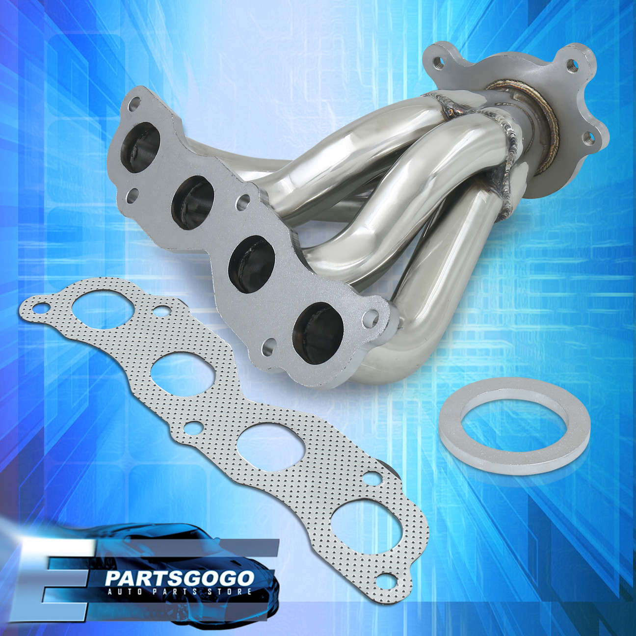 STAINLESS STEEL EXHAUST HEADER+GASKET FOR 0206 ACURA RSX BASE NON TYPE
