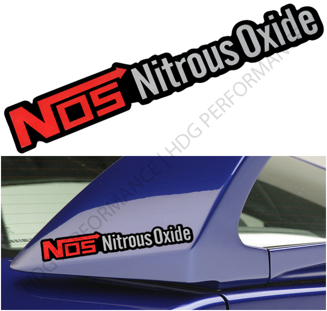 Pair of Nitrous Oxide NOS Red Silver Sticker Decal Bumper Emblem Fender Badge eBay