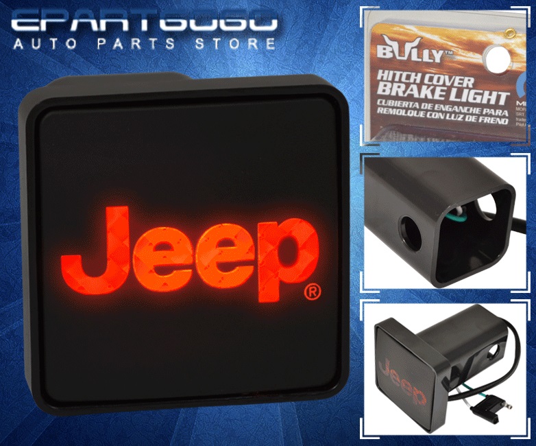 BULLY REAR 2" TRAILER TOWING HITCH RECEIVER COVER LOGO BRAKE LIGHT FOR