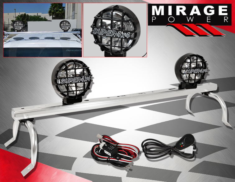 4X4 Adjust Roof Fog Head Driving Head Light Lamp Offroad Mounting Rack Rail Bar