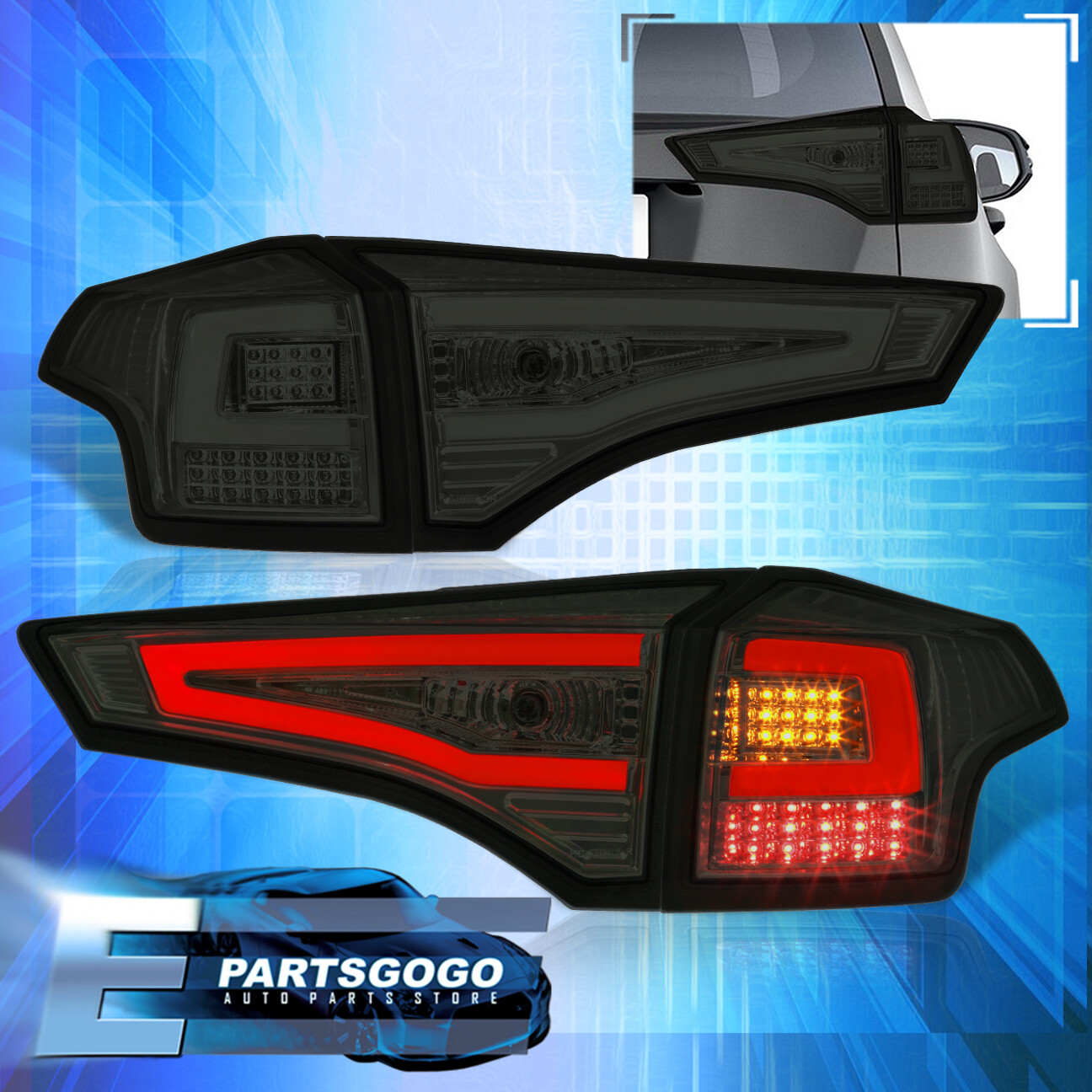 For 1315 Toyota Rav4 Rav4 Smoke LED Upgrade Tail Lights Lamps