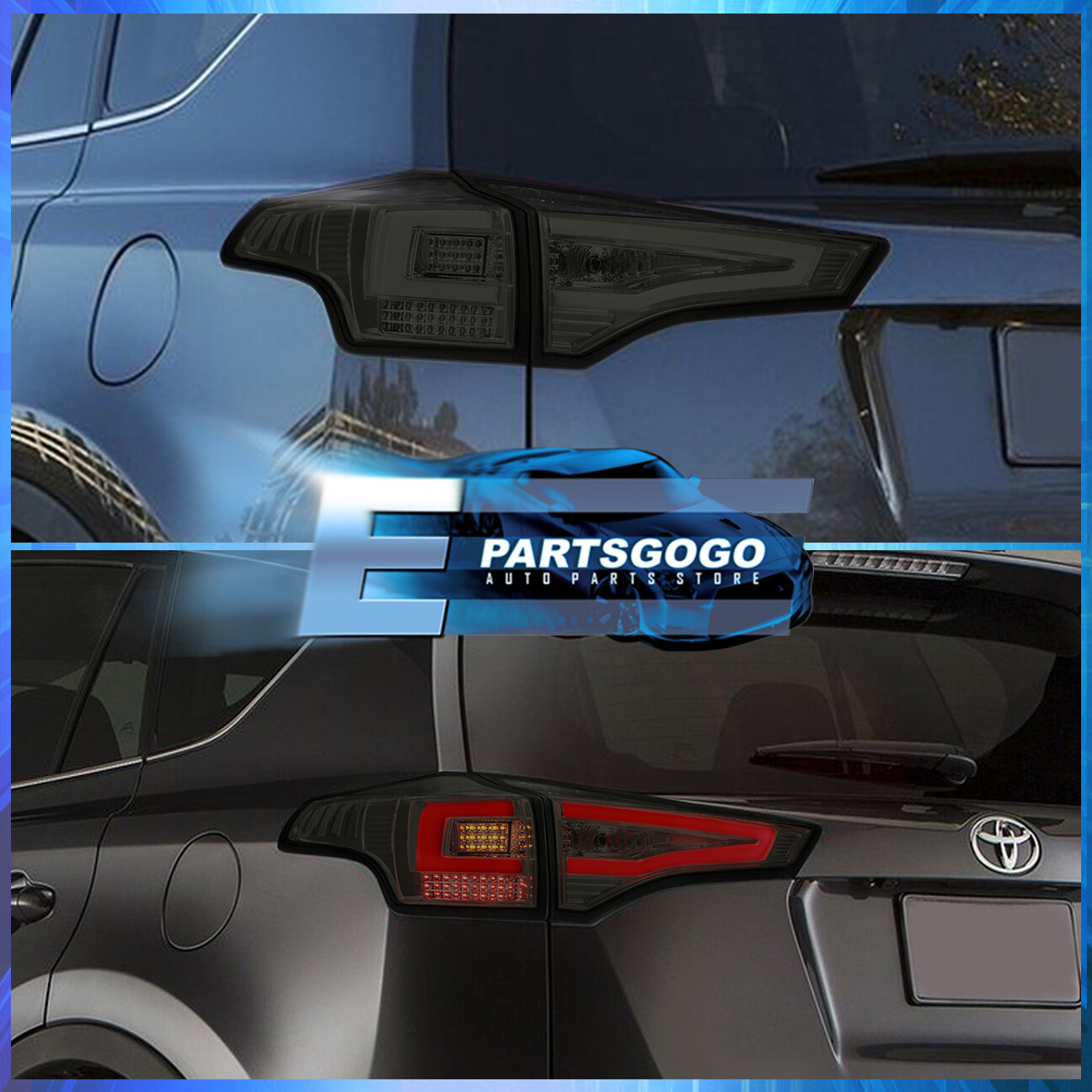 For 1315 Toyota Rav4 Rav4 Smoke LED Upgrade Tail Lights Lamps Replacement Set eBay