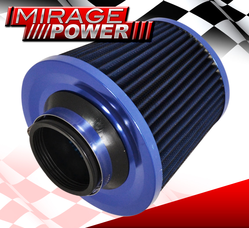 2.5" Inlet Performance Dry Flow Cone Mesh Cold Air Intake Filter Blue