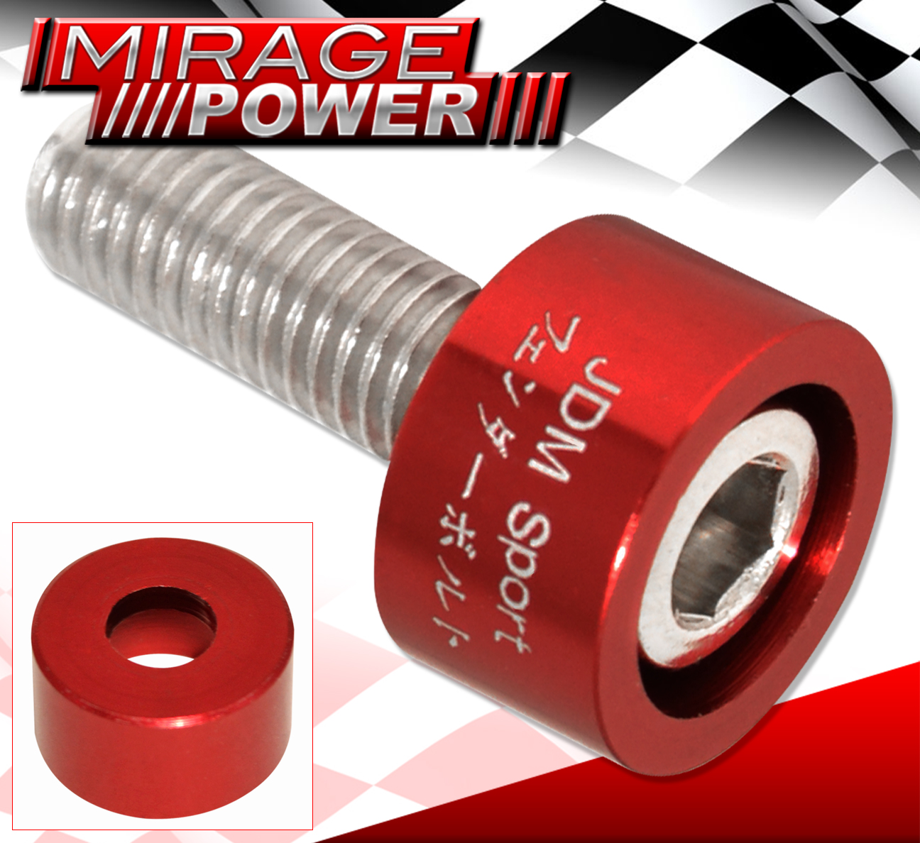 Type M8 Jdm Engine Exhaust Header Washer Bolt Kit 9Pc Red Acura