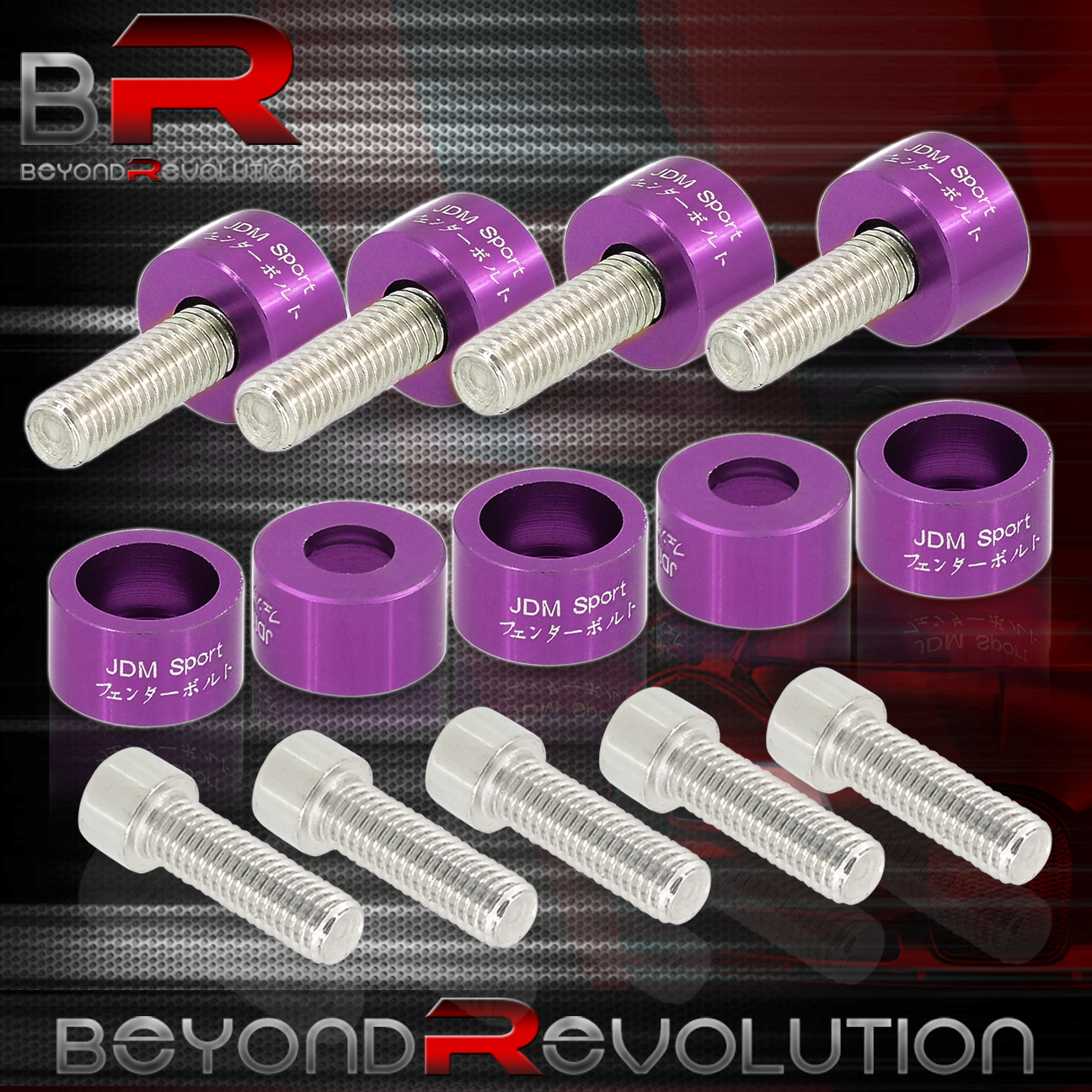 8Mm Engine Racing Exhaust Header Cup Bolts Washer Kit For Acura Honda Jdm Purple