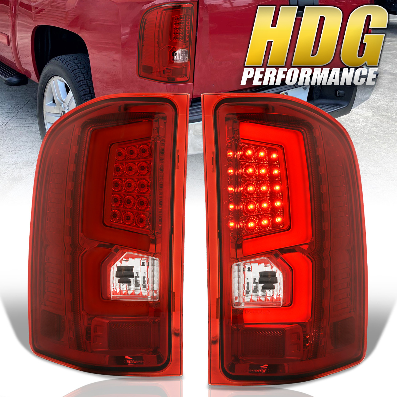 Replacement Driver and Passenger Set Tail Lights Compatible with 2007-2013 Silverado Pickup Truck 25958482 25958483