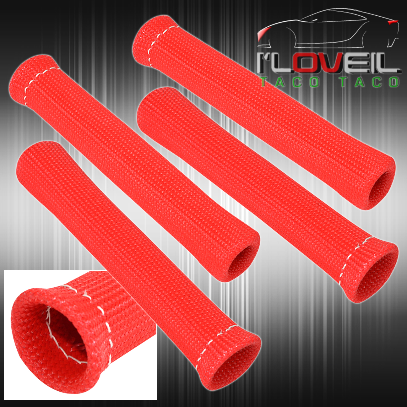 FOR VOLVO X4 SPARK PLUG WIRE BOOT HIGH HEAT INSULATOR SHIELD HEADER BOOST RED