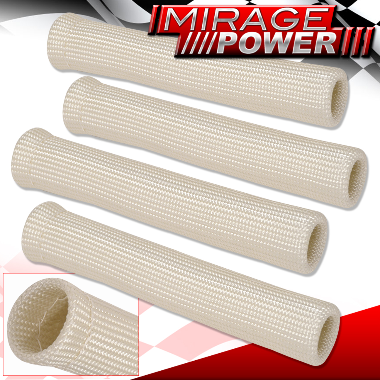 Universal 4Pcs Slip On Spark Plug Wire Heat Sleeve Insulation Wrap Road