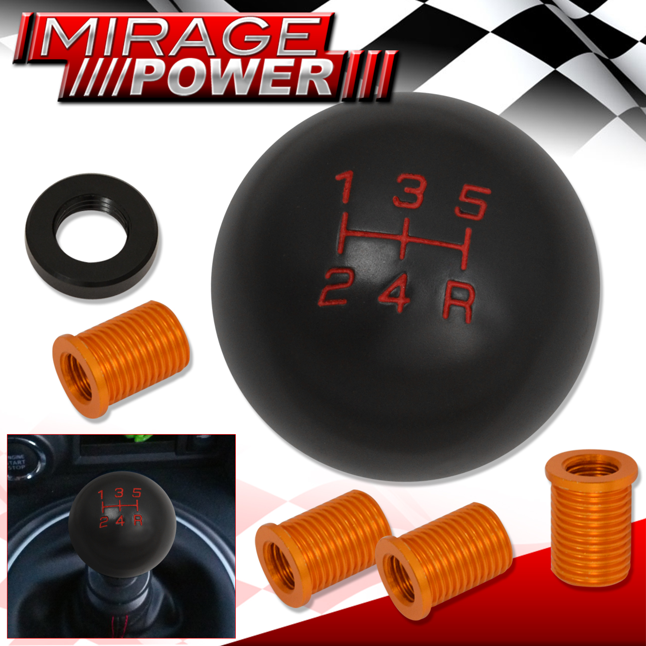 Car & Truck Shift Knobs & Boots Universal 5Spd M10X1.25 5Speed Round