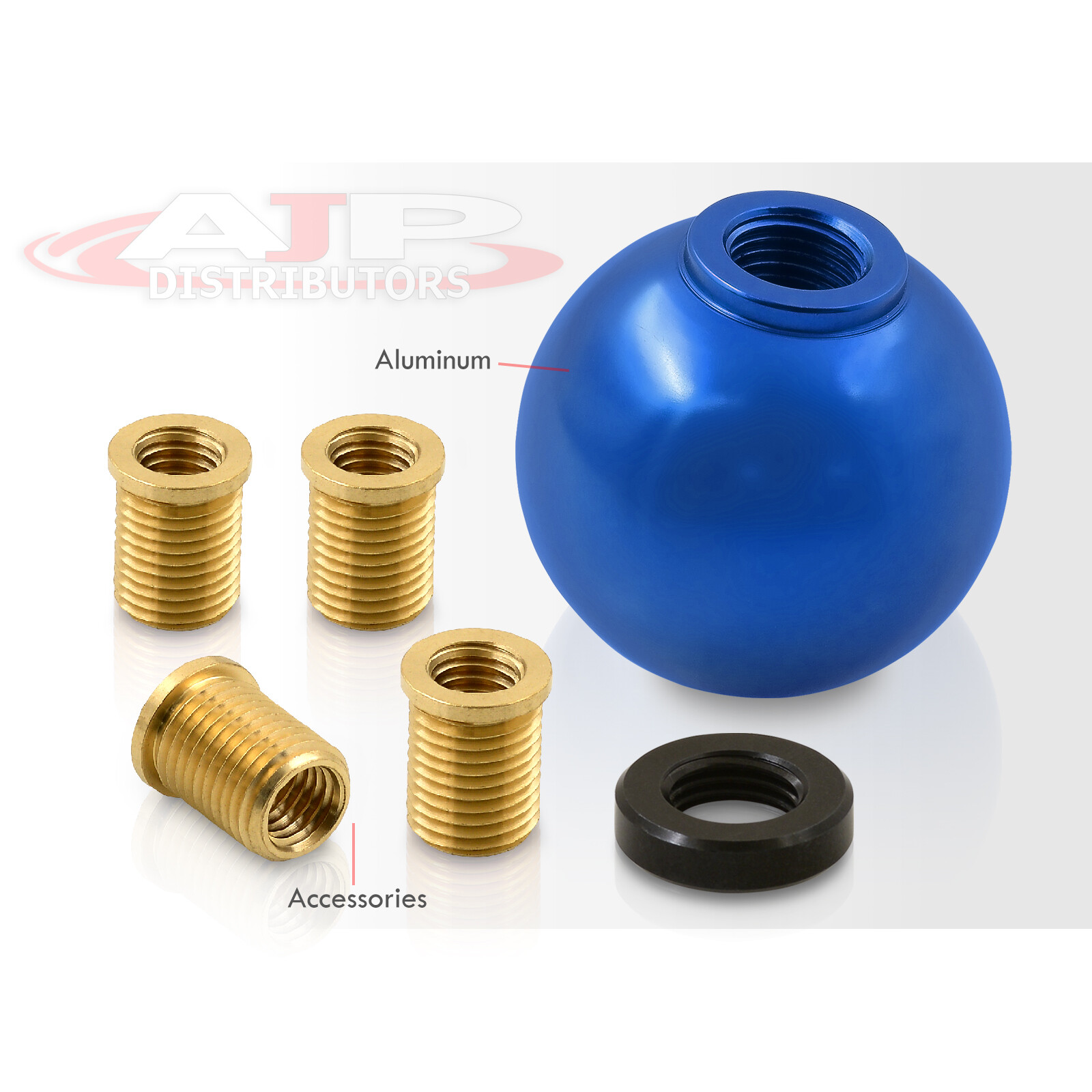 Universal M8X1.25 6Spd Ball Gear Shift Knob Threaded Adapter Kit Euro