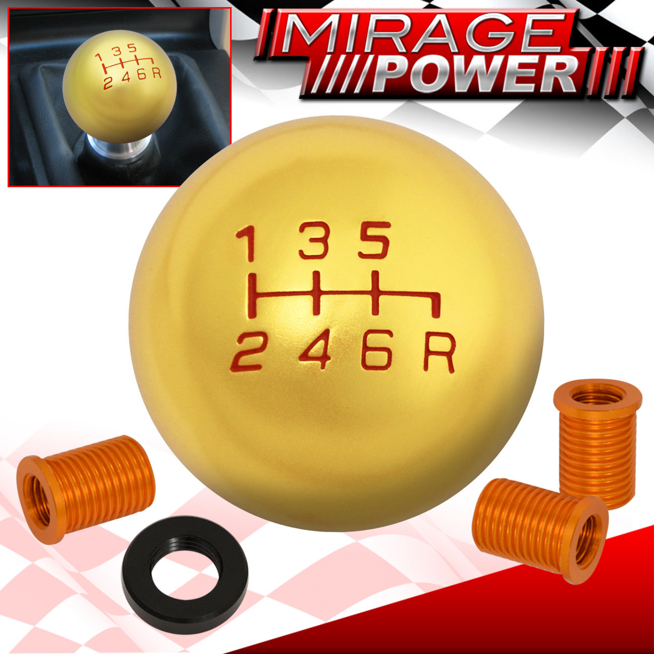 Universal M10X1.25 6Speed Round Shift Shifter Knob M/T Transmission 24K Gold eBay