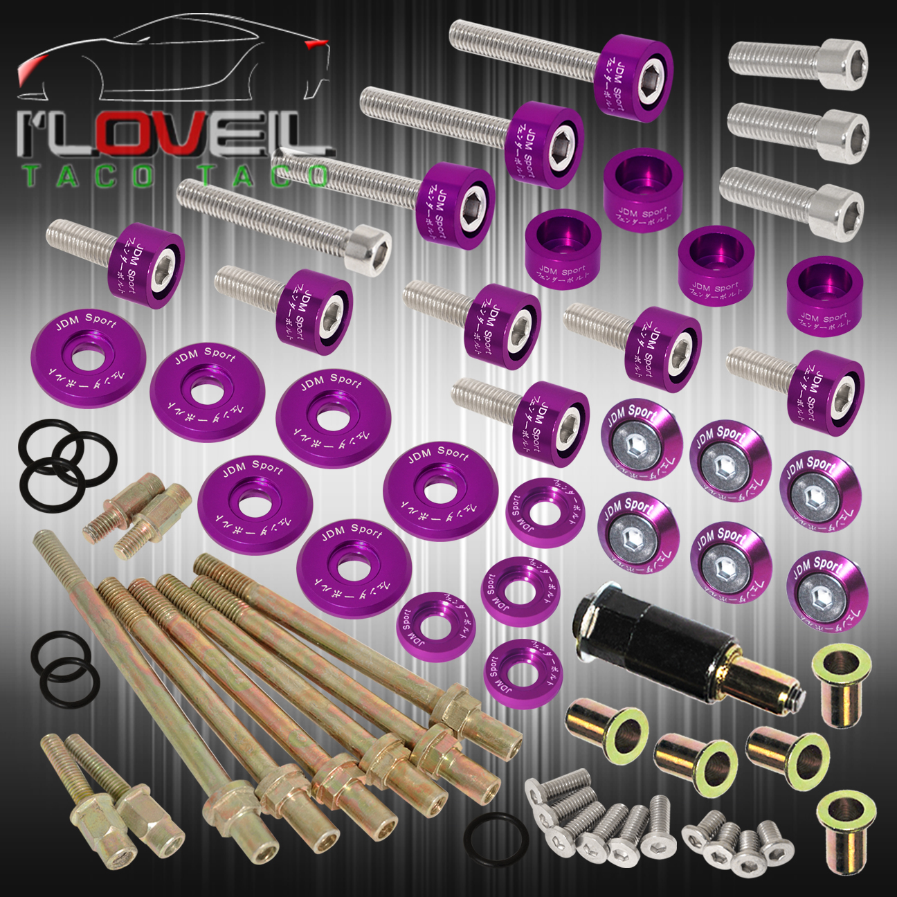 HONDA ACURA K20 K24 HEADER DISTRIBUTOR M8 FENDER WASHER VALVE COVER BOLTS PURPLE