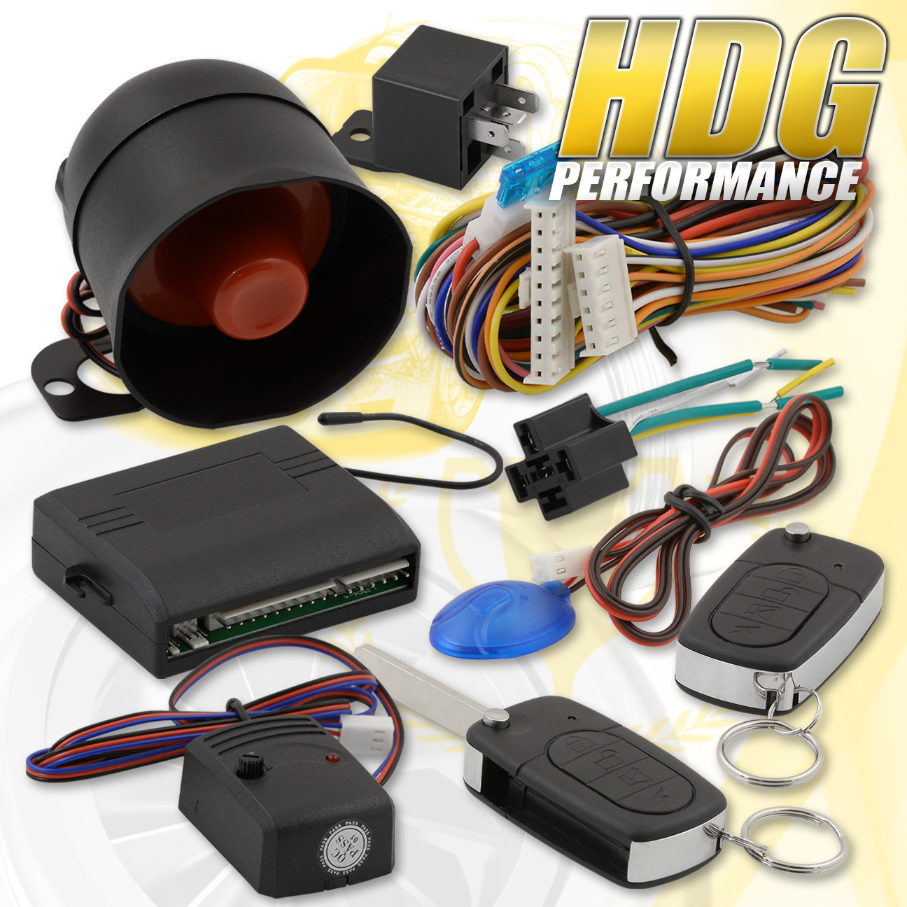 Luxury Car Alarm Security System W/ Flip Style Key Remote ... valet remote wiring diagram 