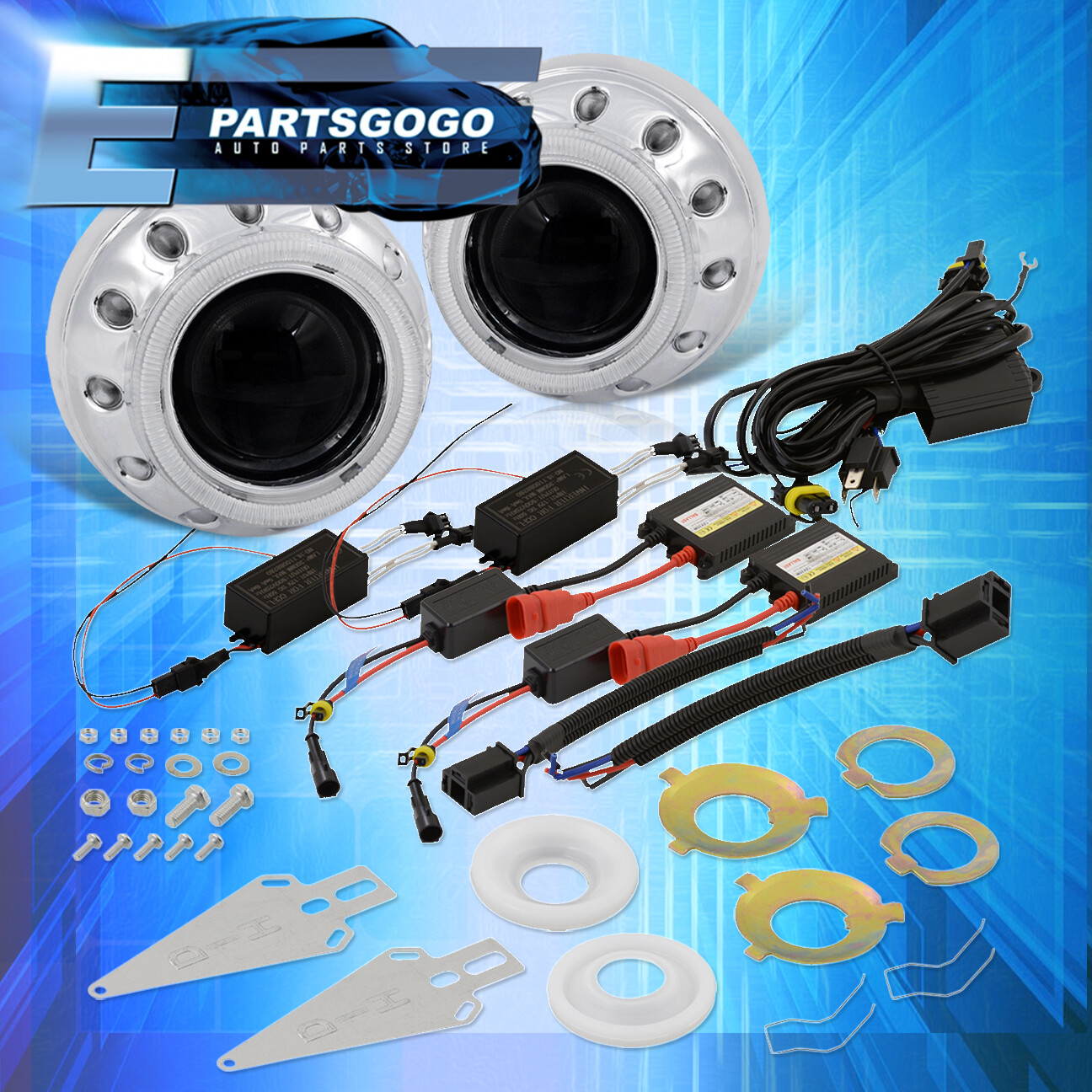 For Audi Volvo Dual Halo Projector Retrofit Headlight Hid