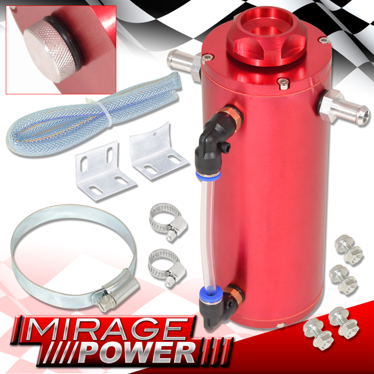 350ML 11.8 Oz Red Overflow Catch Can Tank Radiator Coolant Aluminum