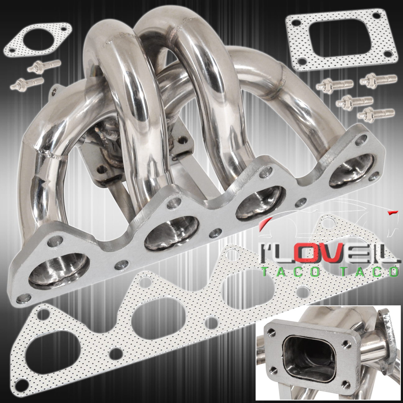 1992-2001 Honda Prelude H22 T3//T4 Stainless Racing Turbo Exhaust Manifold Header