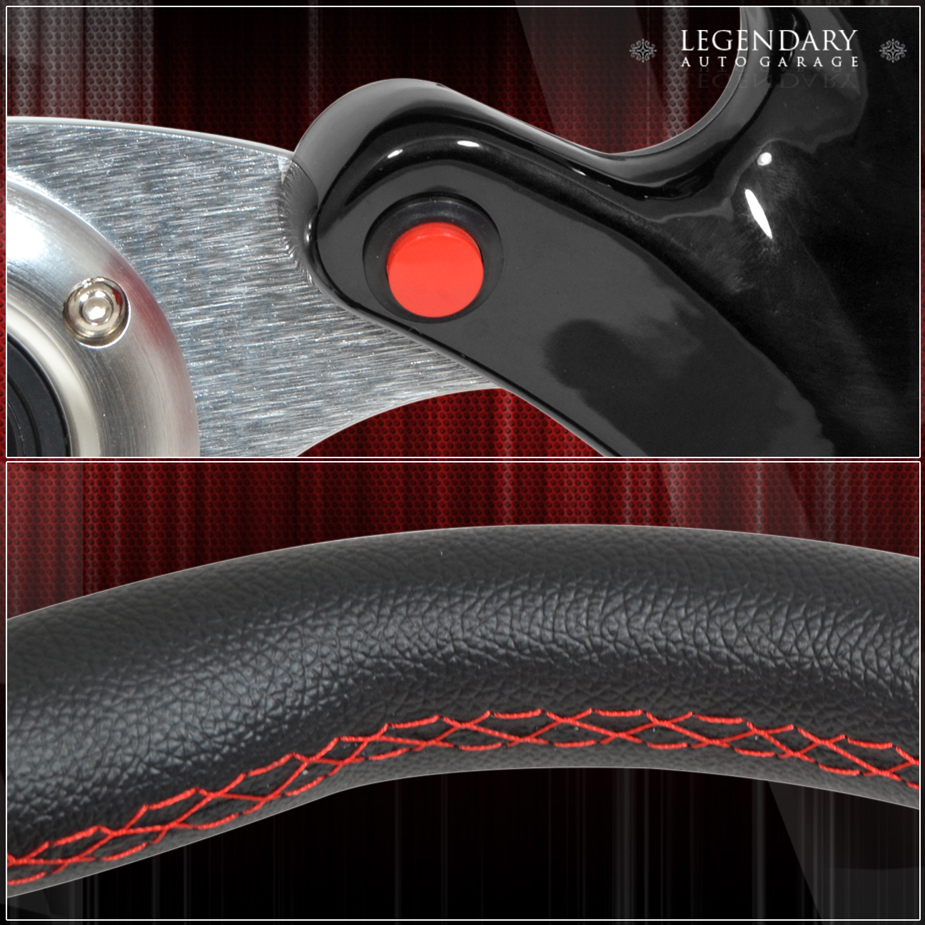 Universal 6 Bolt Hole 320MM 3 Spokes PVC Leather Black Nos Button Steering Wheel Jdm Godsnow Button