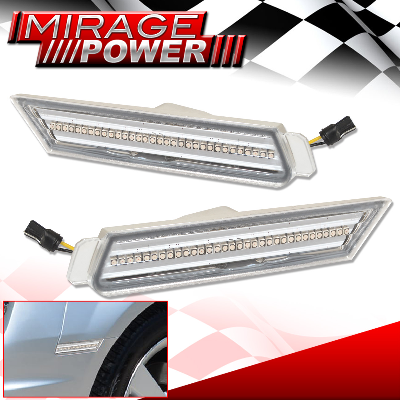 20102015 Chevrolet Camaro Amber Led Front Side Markers Lights Clear