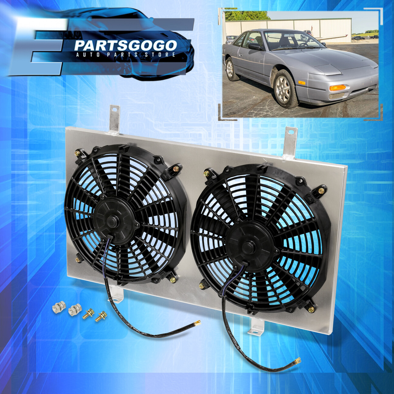 For Nissan 240Sx Sr20 Manual Aluminum Radiator Dual 12" Fan Fans Shroud Kit | eBay