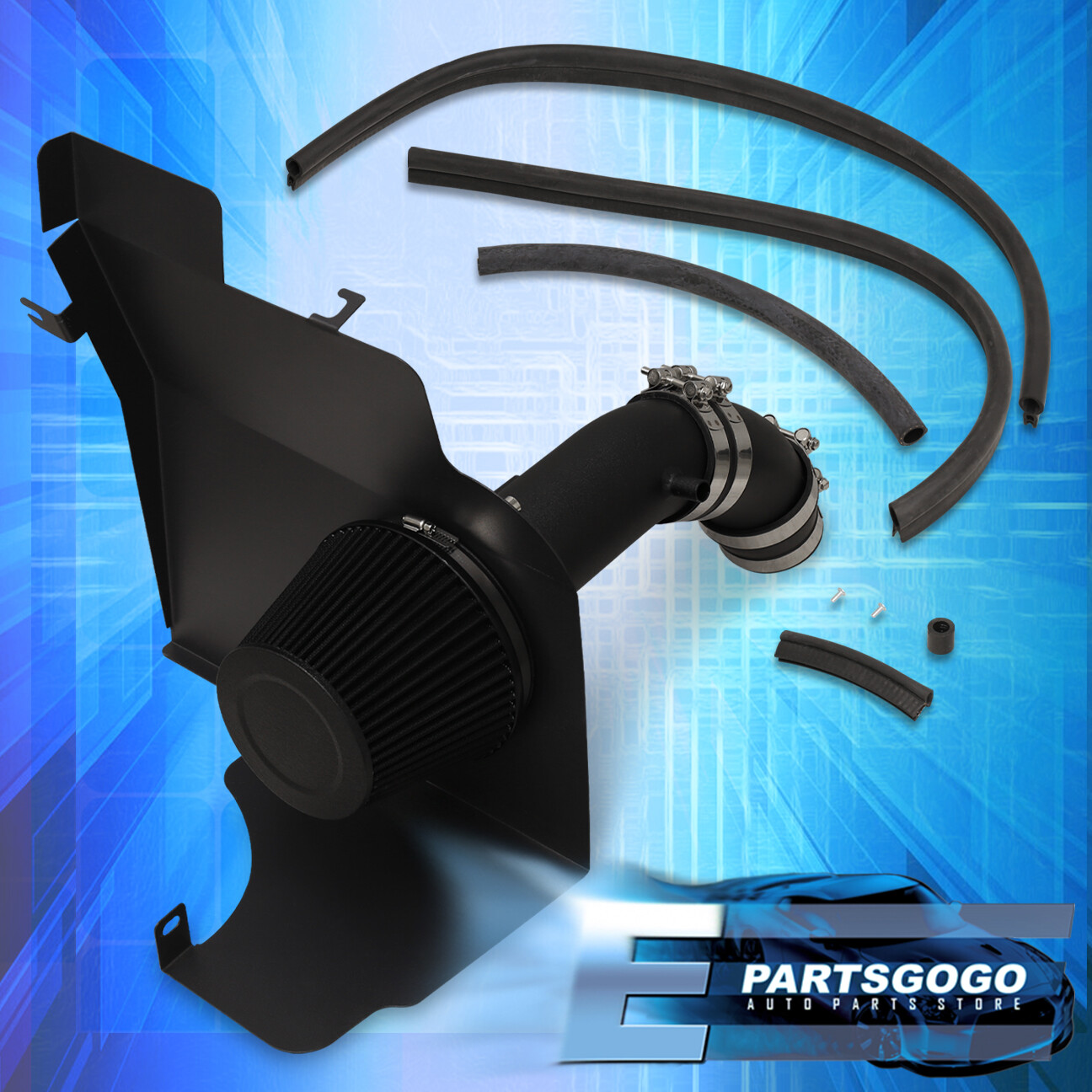 11-14 Fits Ford Mustang V6 St Base 3.7L 3.7 Black Piping Cold Air Intake Kit