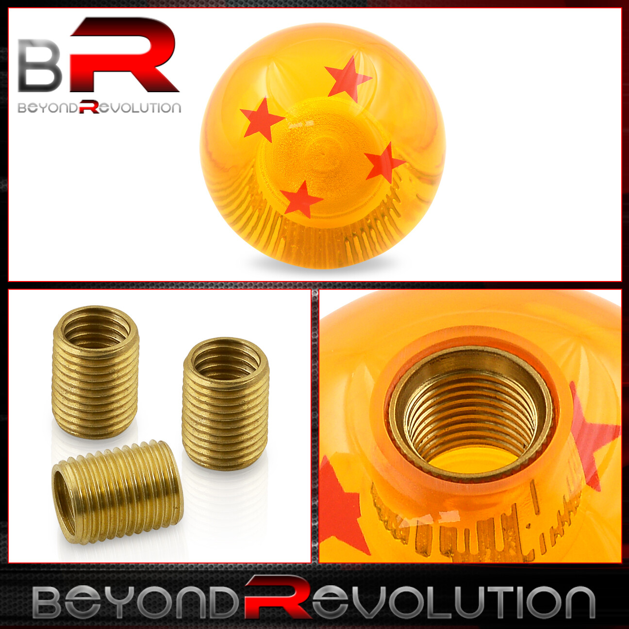 Universal Dragon Ball Z Shift Knob 4 Star 57.5Mm Round M12X1.25 Jdm
