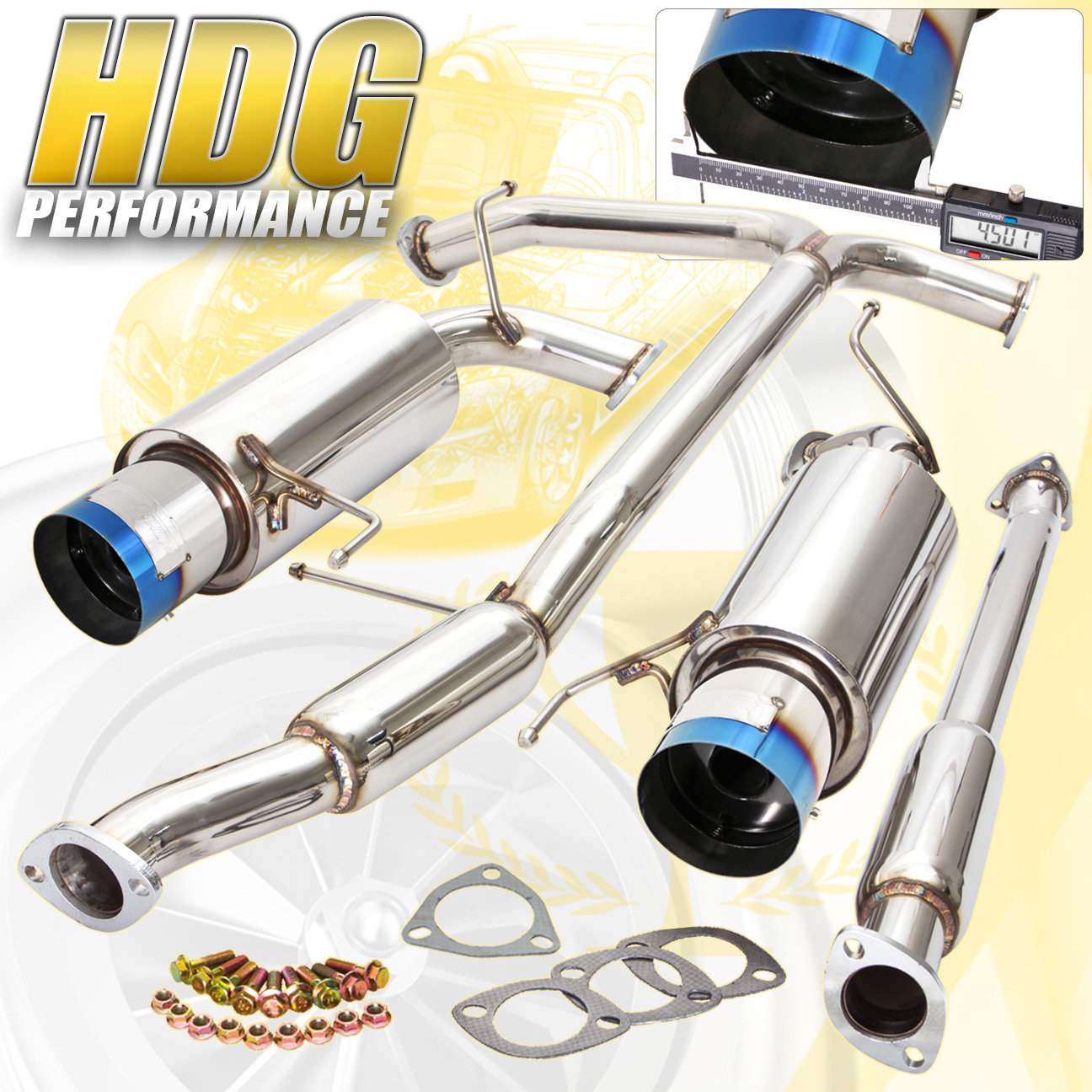 1998-2002 Honda Accord V6 6 cyl 2.5" Catback Dual Burn Exhaust System