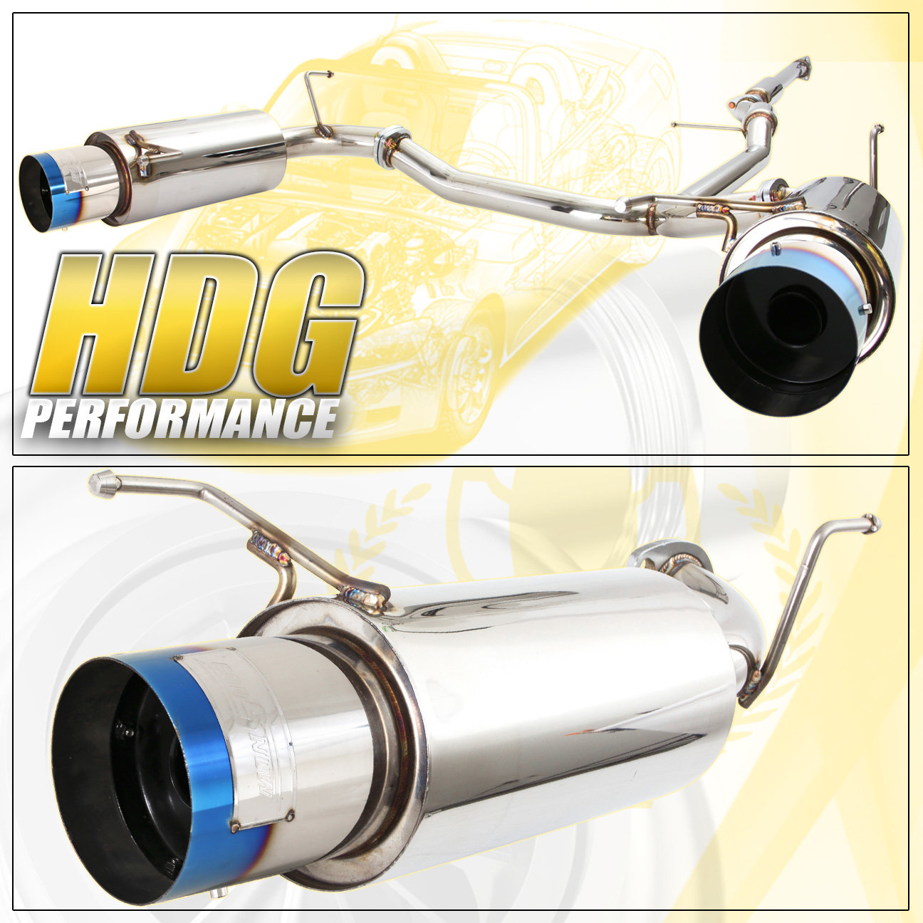 19982002 Honda Accord V6 6 cyl 2.5" Catback Dual Burn Exhaust System