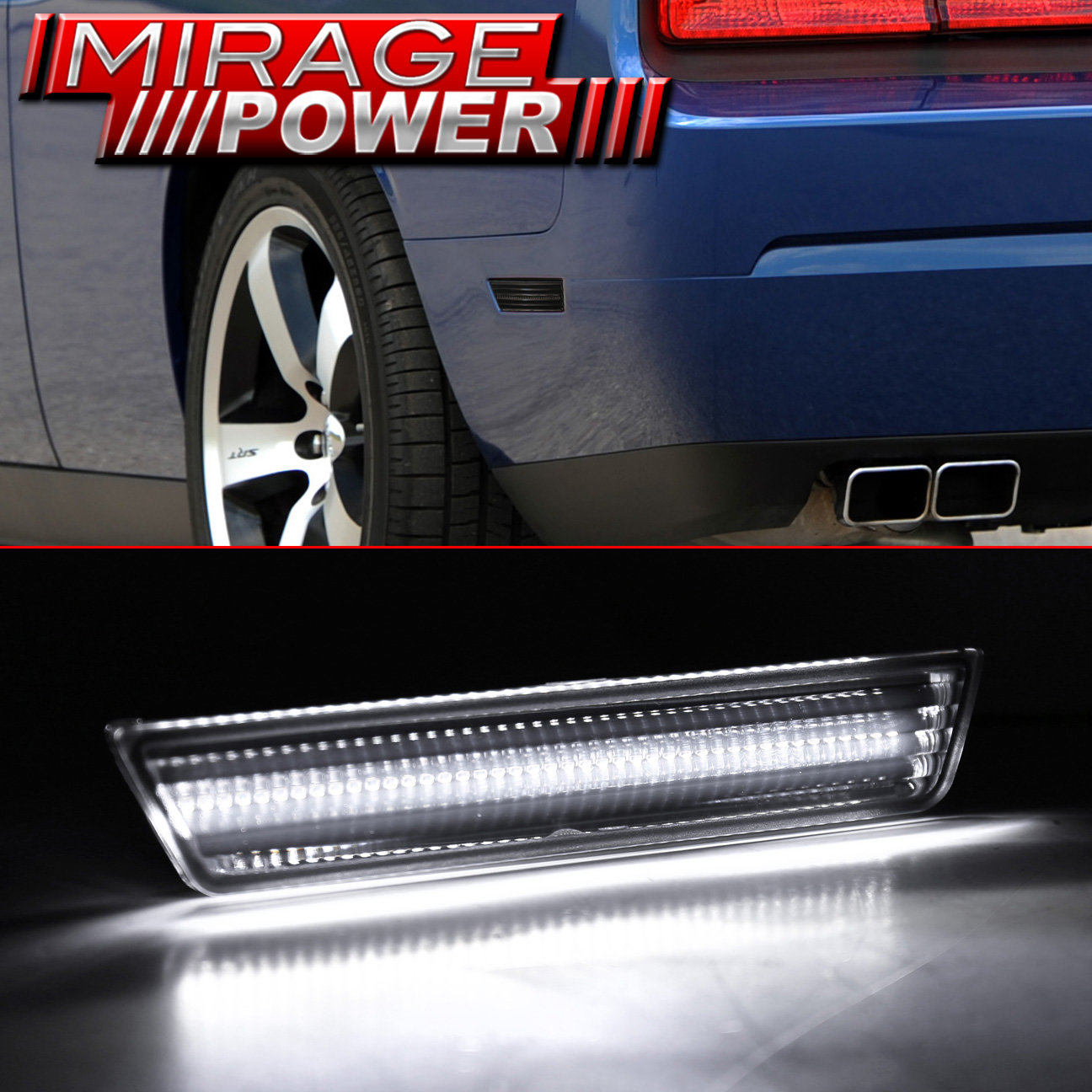 20082014 Dodge Challenger Rear Side Markers White Led Tint Lamps Left