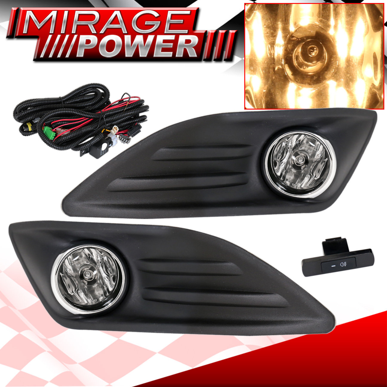 For 2014-2017 Fiesta Se S Bumper Driving Clear Fog Light Upgrade