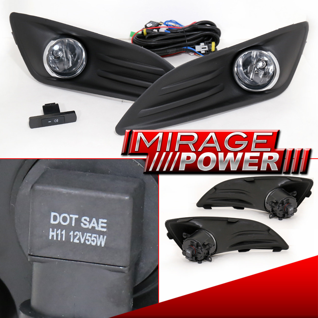 For 2014-2017 Fiesta Se S Bumper Driving Clear Fog Light Upgrade