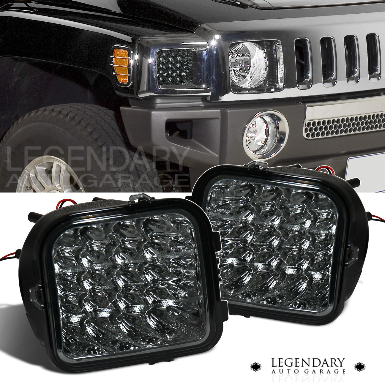 2003 2009 Hummer H2 Bumper Xenon Fog Lamps Driving Lights Kit Blinglights Com