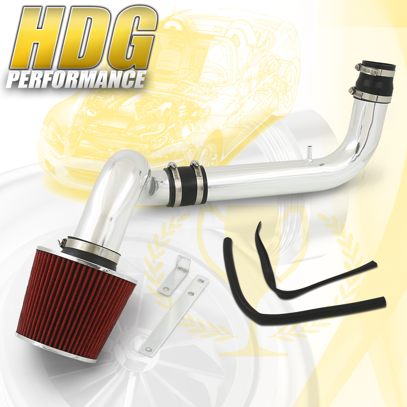 Black Filter for 94-01 Acura Integra DC2 GS LS RS Cold Air Intake Induction Kit