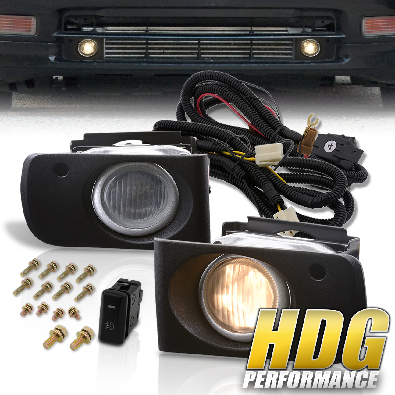 Bumper Fog Light Lamp w//Switch+Harness+Bezel Fits 1994-1997 Acura Integra Clear