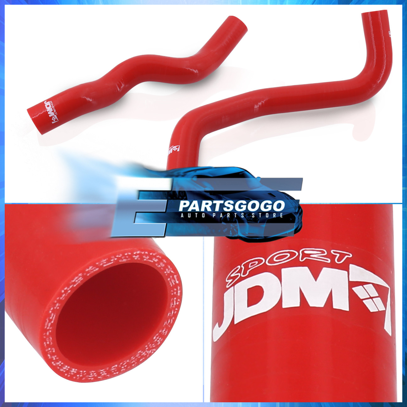 For 00-04 Eclipse V6 JDM Performance Motor 3PLY Silicone Radiator Hoses Kit Red