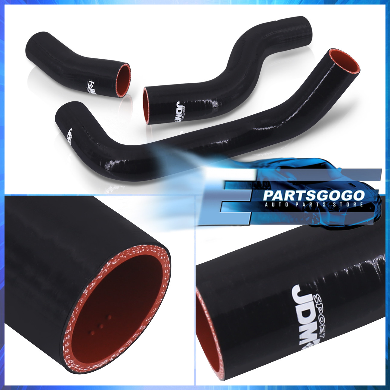 For 13-20 Scion FRS Toyota 86 Subaru BRZ 3ply Red Silicone Radiator Hoses Set