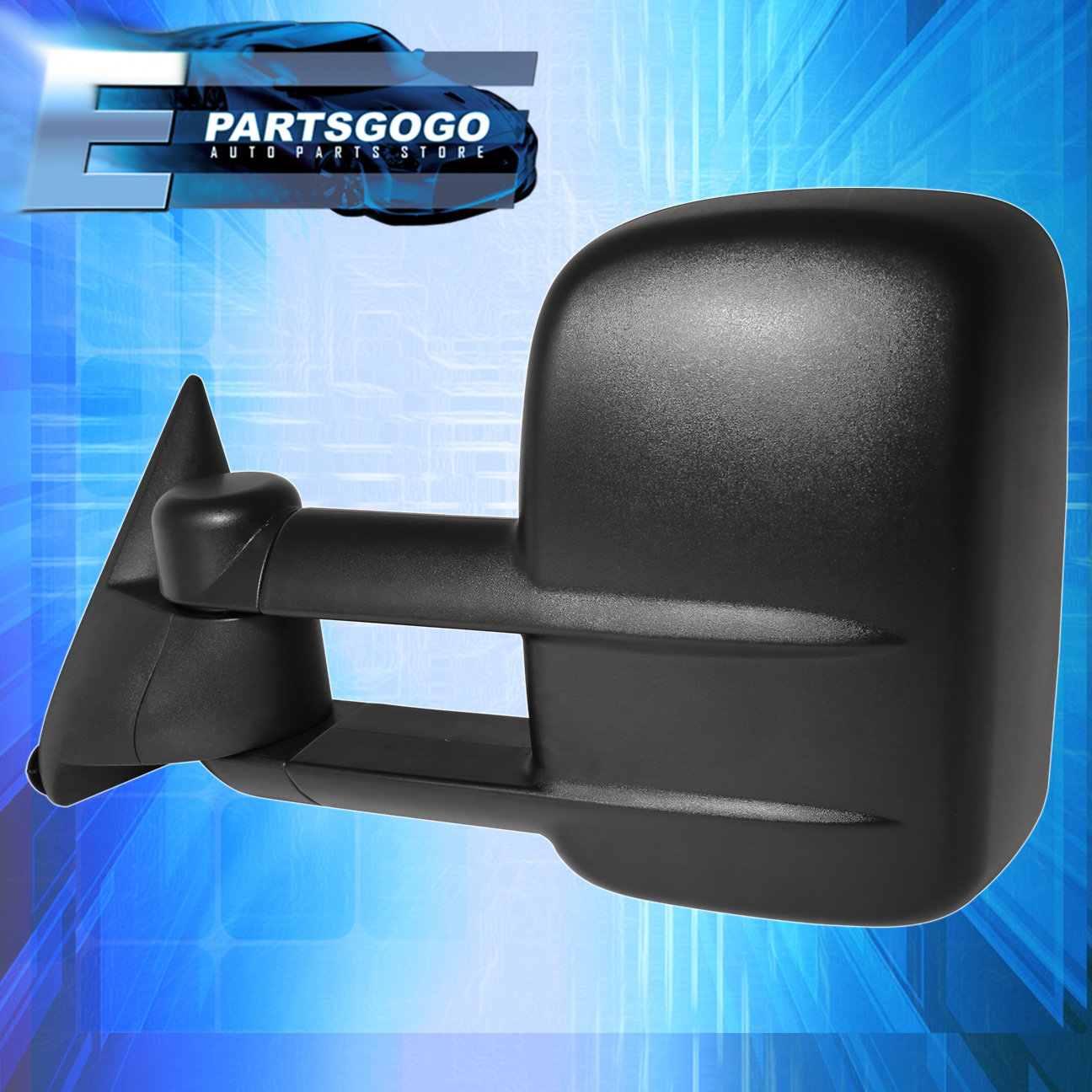For 2003 2004 2005 2006 Chevy Silverado / Gmc Sierra Black Power Tow Power Extending Tow Mirrors Silverado 2004