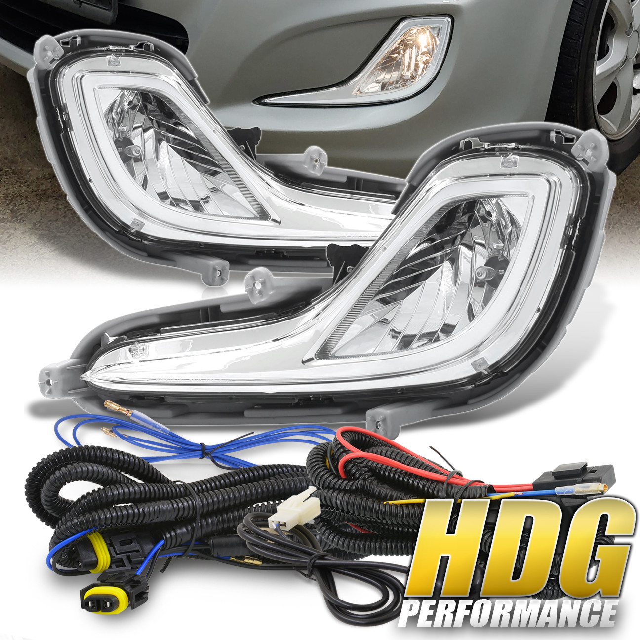 Fits 20122016 Hyundai Accent Clear Bumper Fog Light Lamp w/Switch+Wire