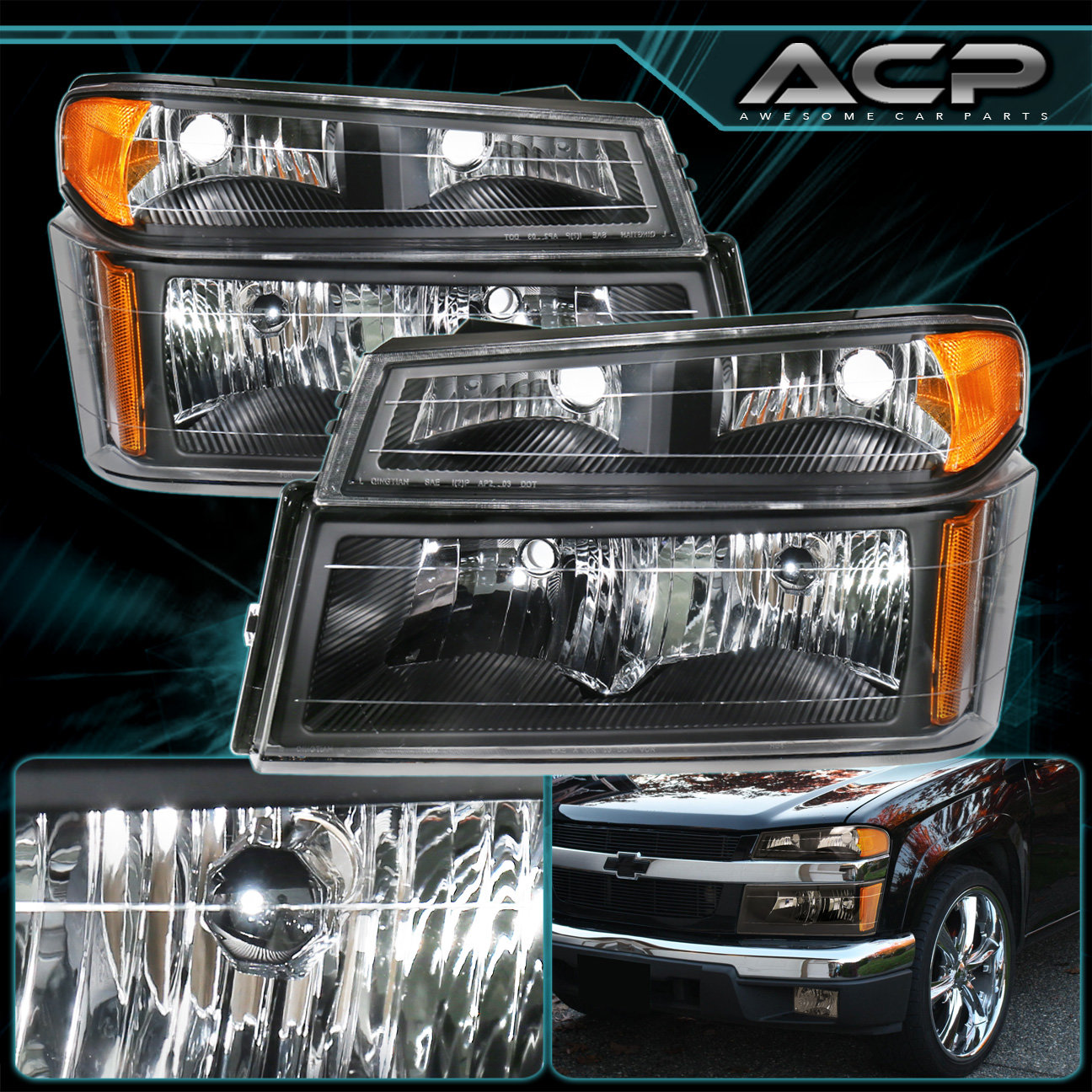 Black Housing Headlight Per Corner Amber For 04 12 Chevy Colorado Details About Black Housing Headlight Per Corner Amber For 04 12 Chevy Colorado Gmc Canyon