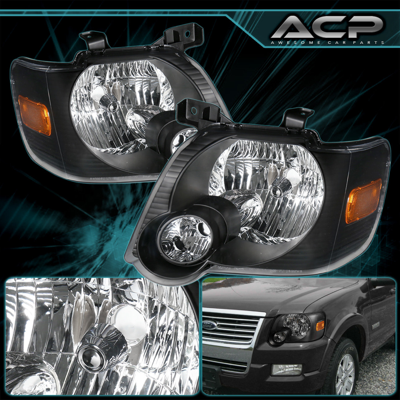 Black Housing Headlight Per Corner Amber For 06 07 08 09 10 Ford Details About Black Housing Headlight Per Corner Amber For 06 07 08 09 10 Ford Explorer
