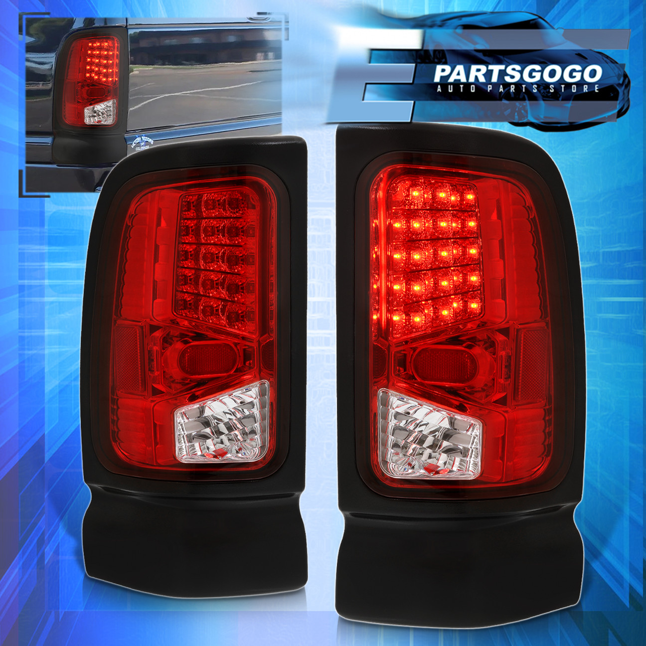 1994 2002 Dodge Ram 1500 2500 3500 Chrome Housing Led Red Lens Tail Details About 1994 2002 Dodge Ram 1500 2500 3500 Chrome Housing Led Red Lens Tail Lights