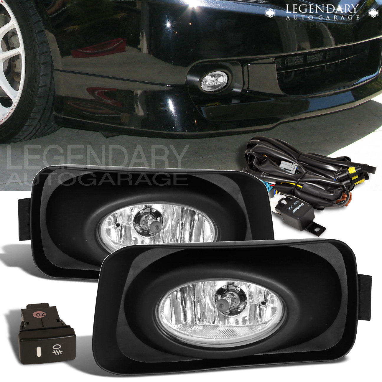 Clear Lens Fog Light Lamp Pair Assembly Kit Front Driving For 04-05