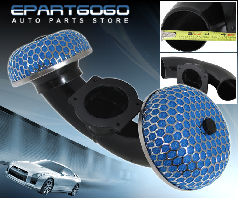 Dual Short Ram Air Intake For 90-96 300Zx Z32 Twin Turbo 3/" Blue Mushroom Filter