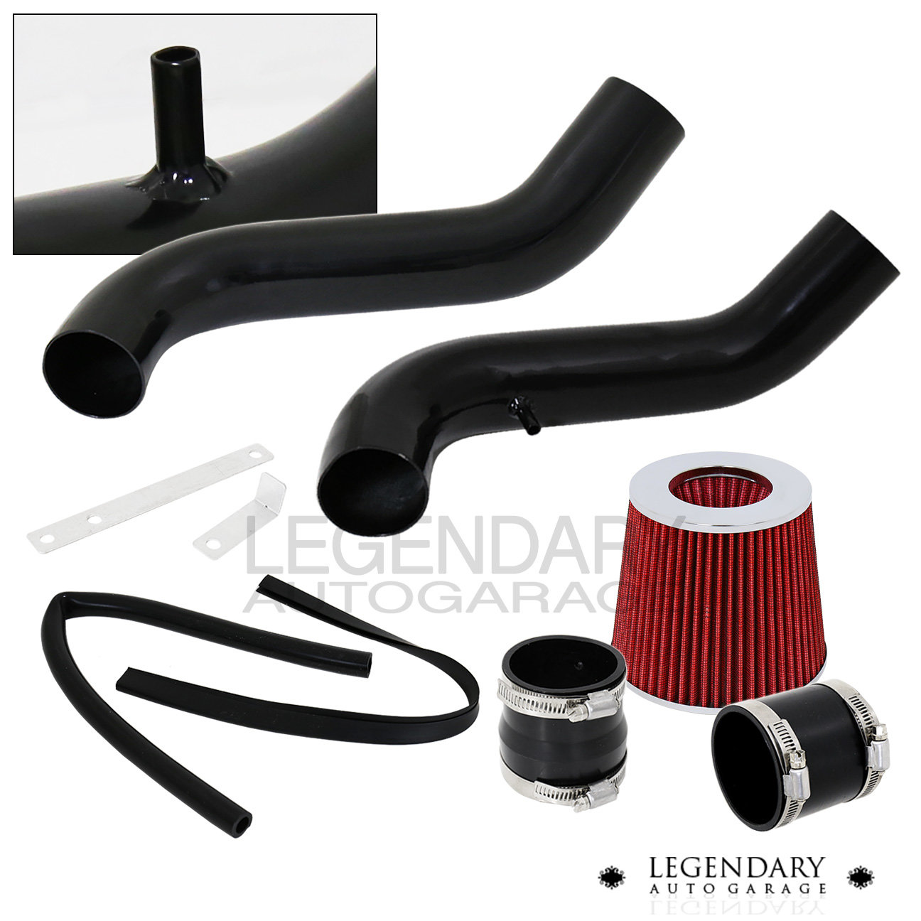 BCP BLACK 94-01 Acura Integra GSR 1.8L Cold Air Intake Racing System Filter