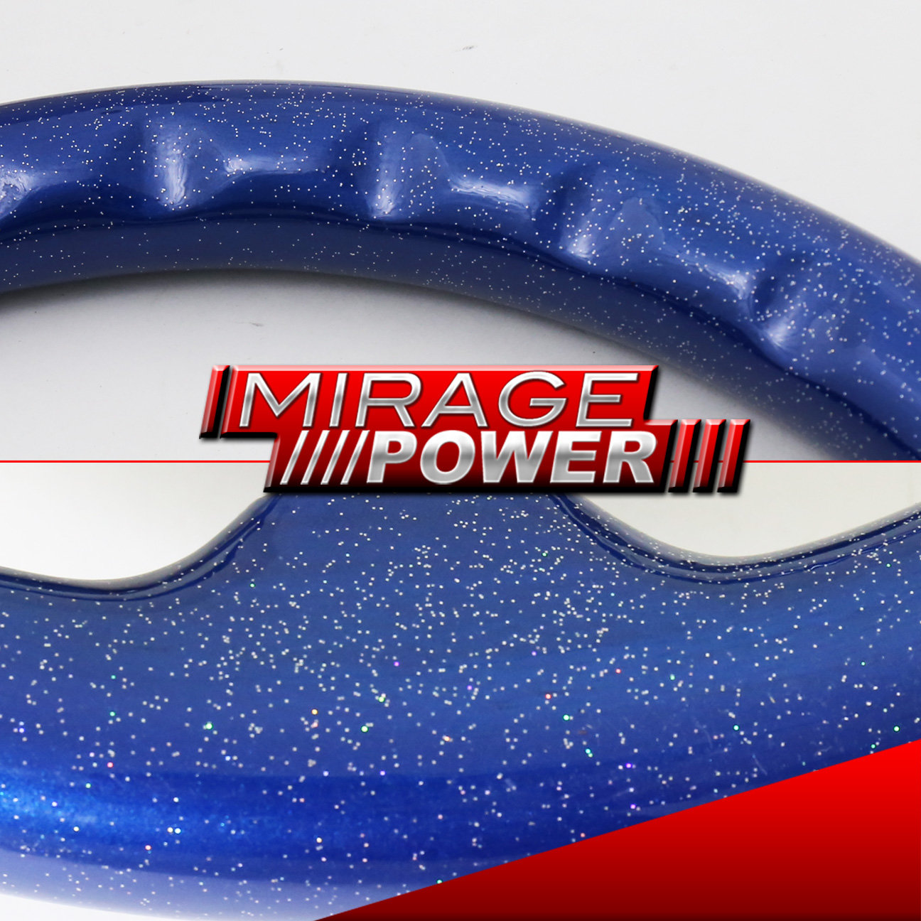 Universal 345mm Steering Wheel 6 Bolt Blue Wood Grain Metallic